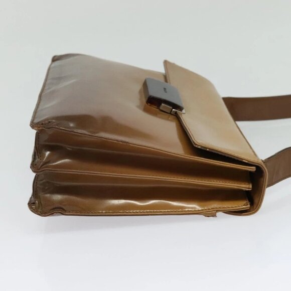 PRADA Shoulder Bag Enamel Beige Silver Auth - Picture 4 of 16